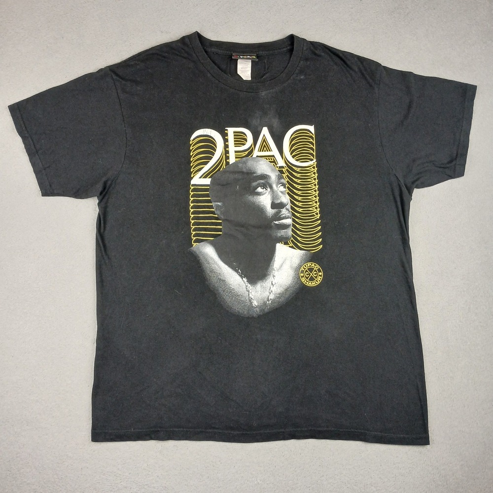 Cross Colours 2Pac T-Shirt Mens Large Black Hip Hop Graphic Tee Streetwear Y2k - Picture 1 of 11
